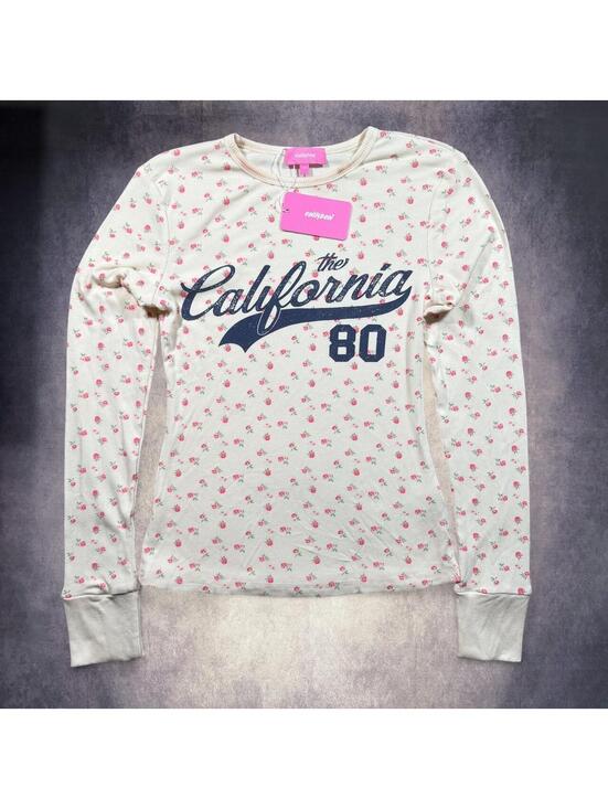 Edikted Tops - NWT Women’s Edikted cream rose pattern long sleeve shirt